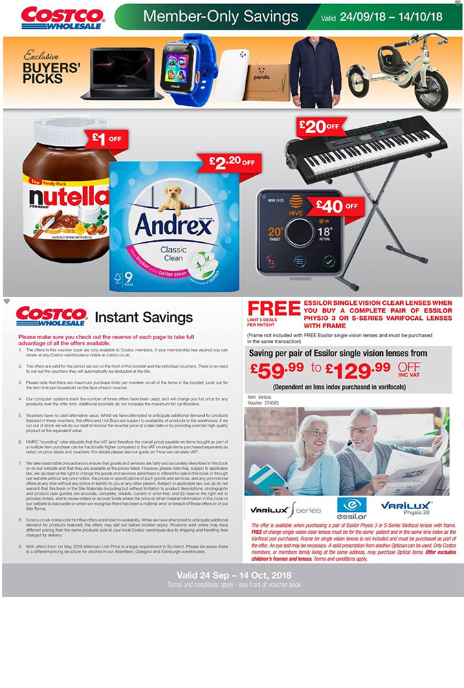 Costco october 1 2018 offers page 1